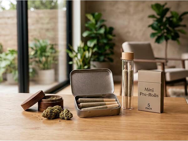 Assorted pre-rolls, mini pre-rolls, and cannabis flower showing why pre-rolls are so popular in 2026.